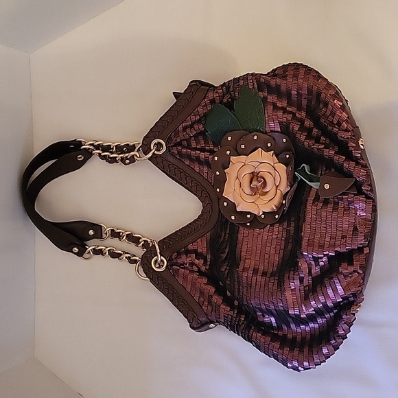 Sharif designed in NY purse and wallet 4 piece Set in copper sequin NWOT - Picture 2 of 12